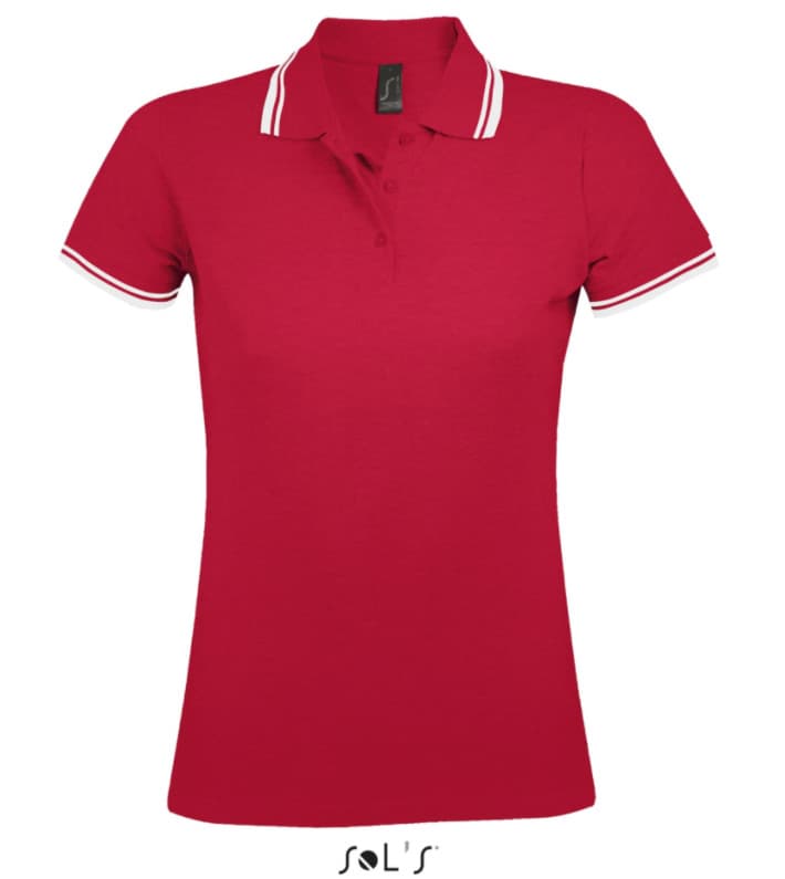 Sols Pasadena Ženska majica sa kragnom vel. M Red/White 00578