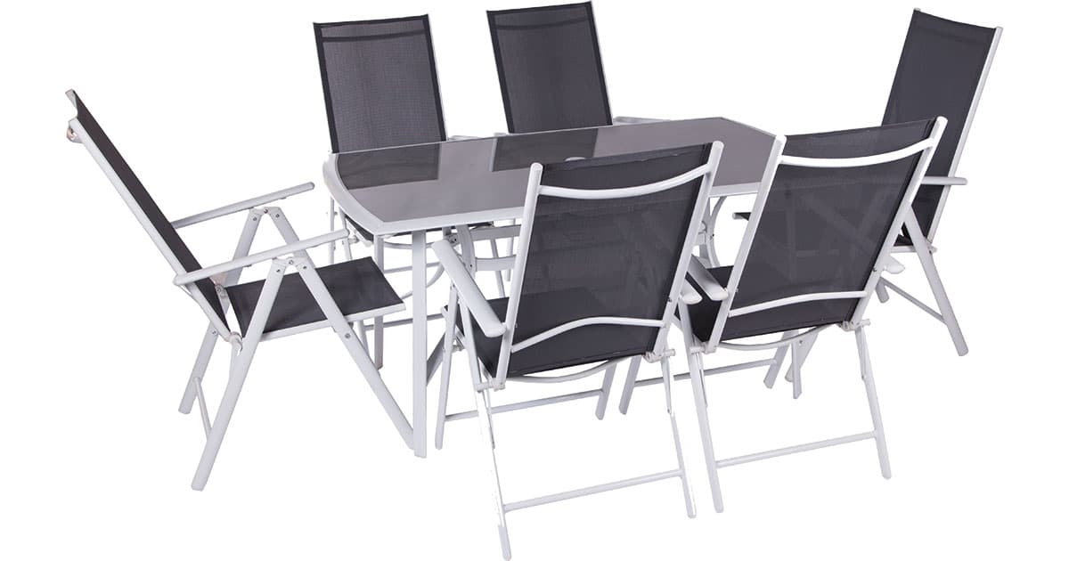Baštenska Garnitura Capri - 6 Podesivih Stolica - 7 Nivoa i Sto