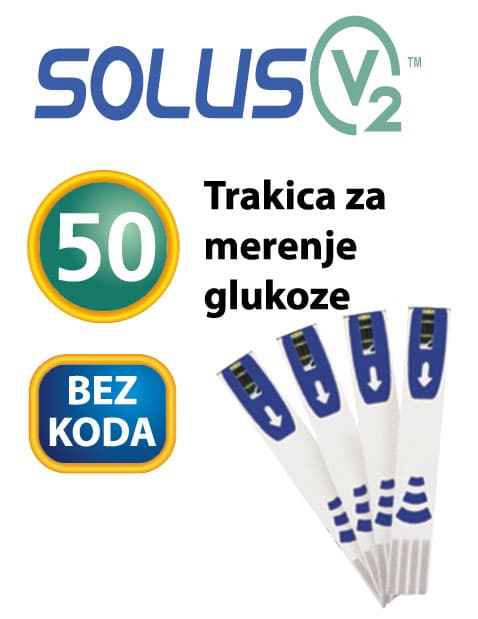 Test trake za merač glukoze u krvi SOLUS V2 pakovanje 50 kom