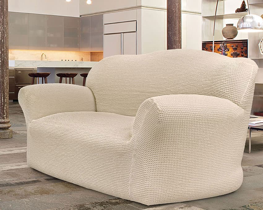 Bielastična presvlaka za dvosed bež