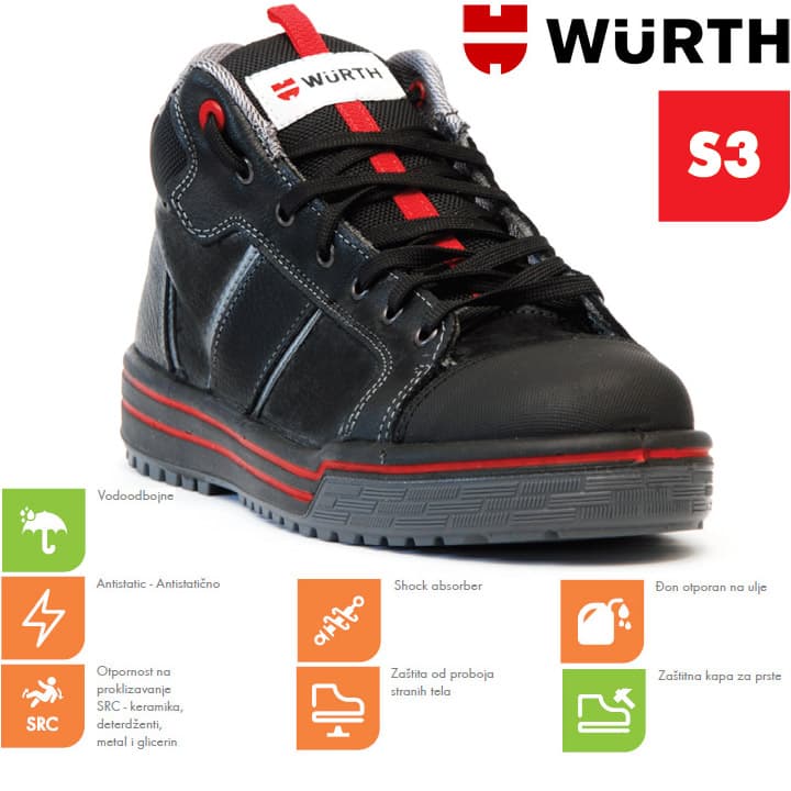 Wurth Bezbednosne patike Sneakers S3 duboke vel. 42
