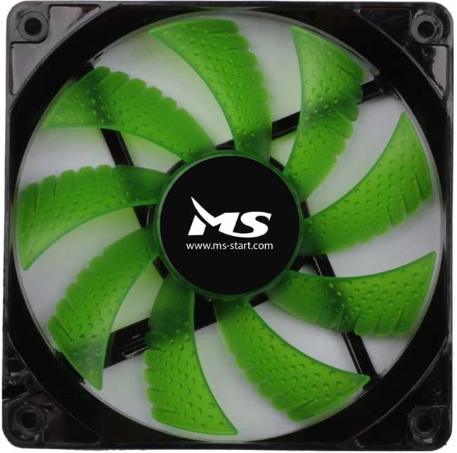 MS PC Cool 12cm Ventilator za kućište Green LED