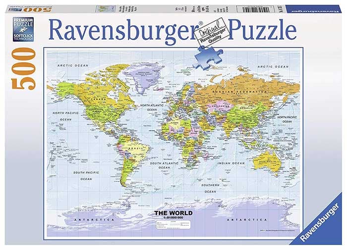 Slagalica 500 delova - Geopolitička karta sveta - Ravensburger 14755