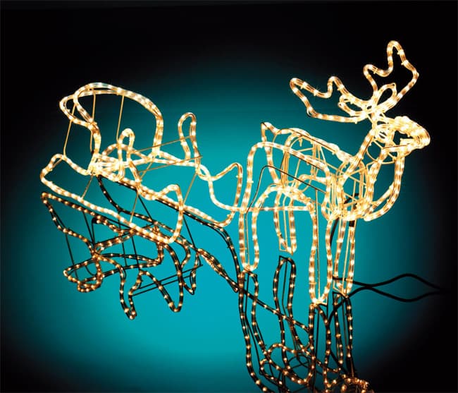 Novogodišnji svetleći irvas sa sankama 145cm