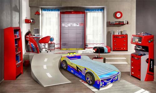 Dečiji krevet u obliku automobila Sa dušekom 802 plavi