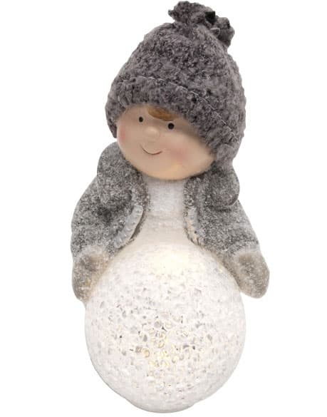 Novogodišnja svetleća keramička dekoracija Dečak KDC14