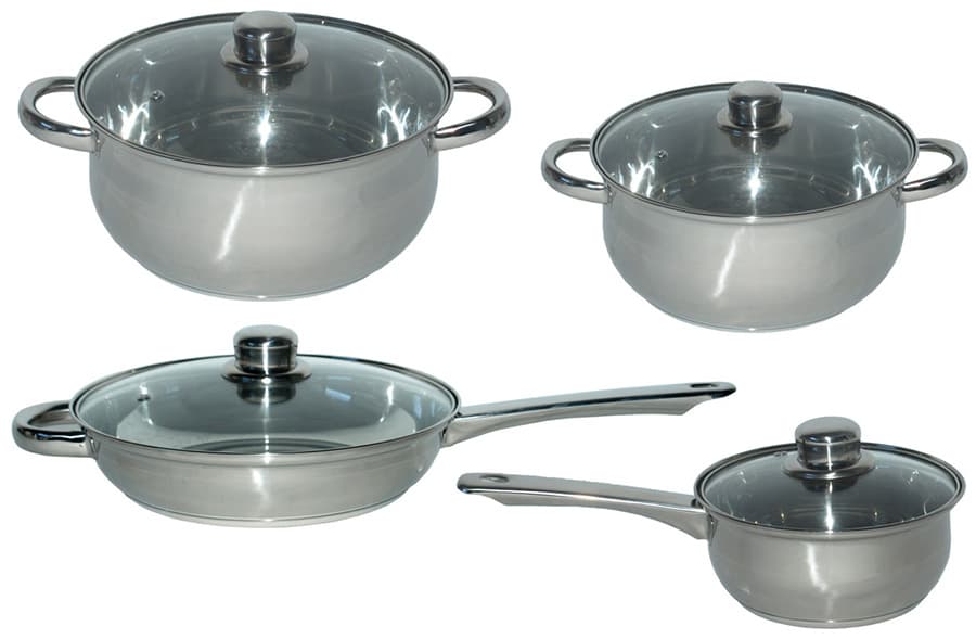 Set Inox posuđa sa poklopcima 8 delova