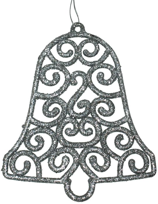 Ukras za jelku u obliku zvona srebrne boje
