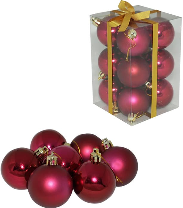 Ukrasi Za Jelku 12 komada - Kuglice 5 cm bordo