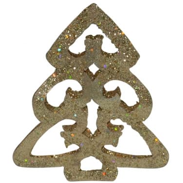 Metalni ukras za jelku zlatna jelkica 10 cm