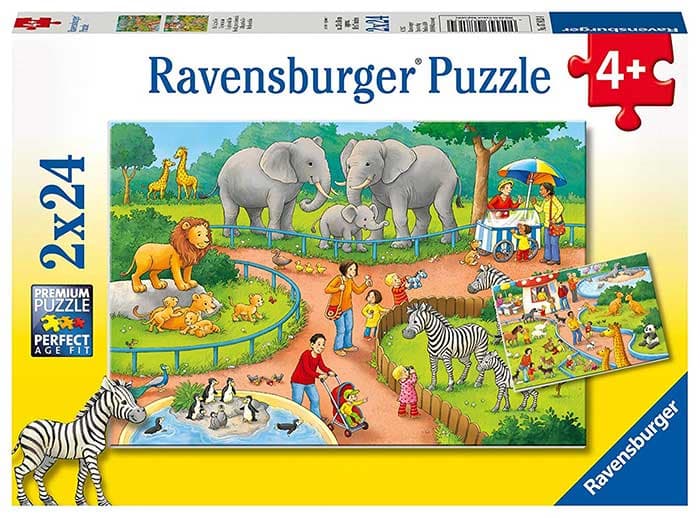 Ravensburger Puzzle 2x24 Jedan dan u zoološkom vrtu 07813