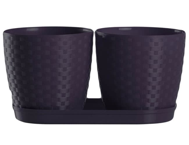 Saksije za cveće sa tacnom Inspira Mix and Play Crna