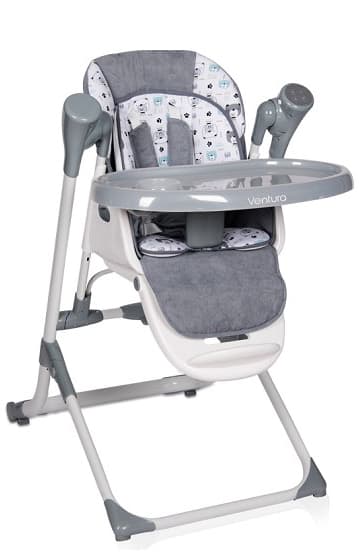 LORELLI 2 u 1 Stolica za hranjenje-Ljuljaška VENTURA Grey