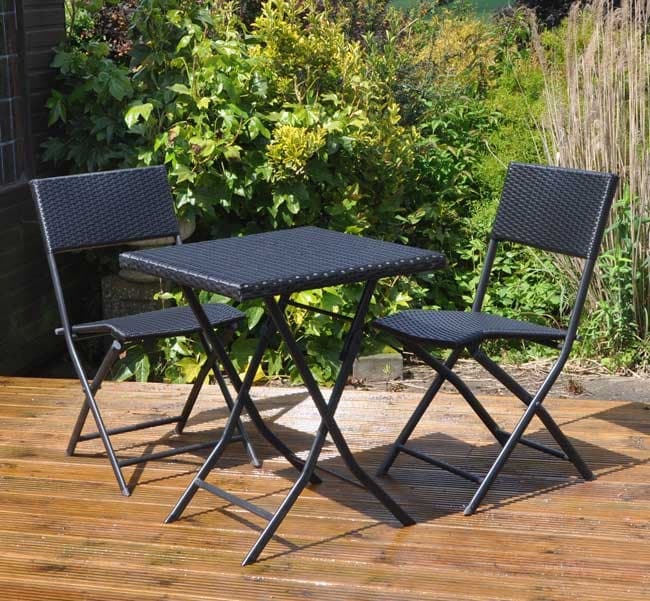 Sklopiva baštenska garnitura Sto i dve stolice 001 Braon