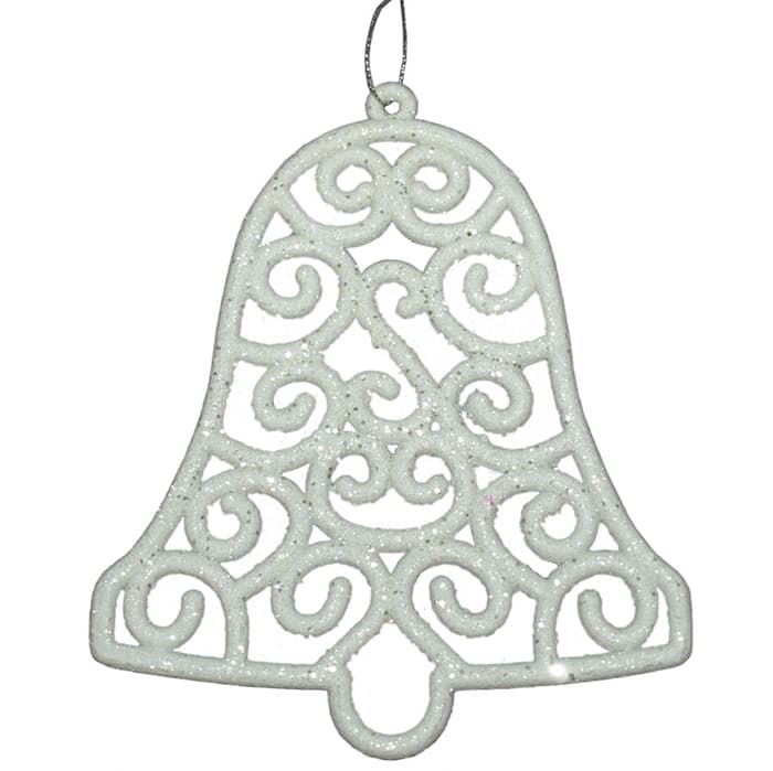 Ukras za jelku u obliku zvona bele boje
