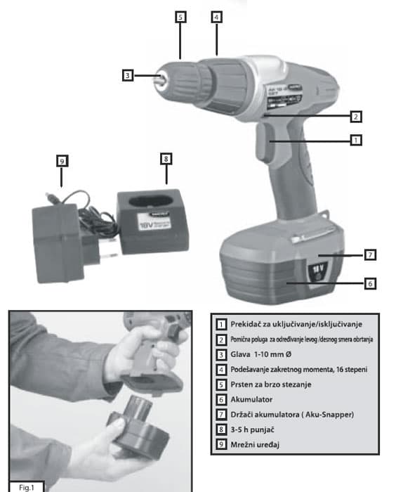 Aku bušilica AK18 120300350