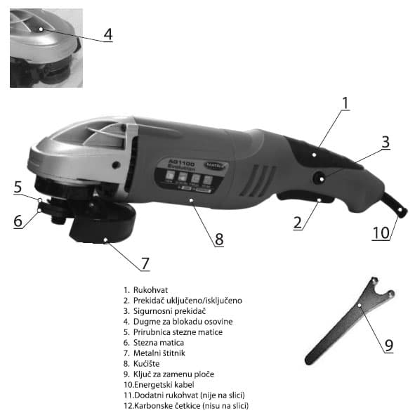 Brusilica ugaona AG1100 Evolution 120400130
