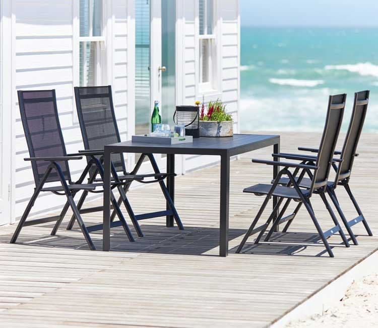 Baštenska garnitura Stix Sto i četiri podesive stolice