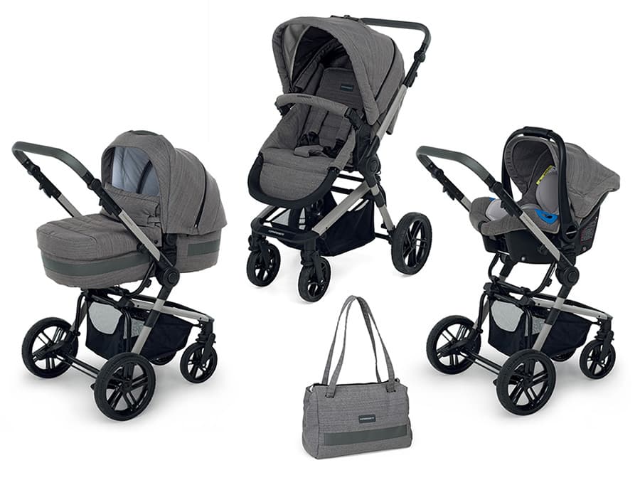 FOPPAPEDRETTI Kolica za bebe Set Modular iWOOD Elite Grey 9700344410
