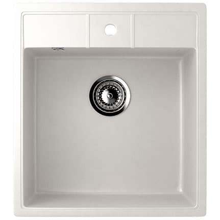 Granitna sudopera sa sifonom Ulgran U406-341 četvrtasta mlečno bela