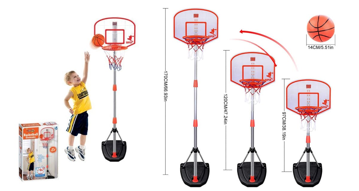 Podesivi koš za basket za decu sa rezultatom Sa loptom Košarka 891027