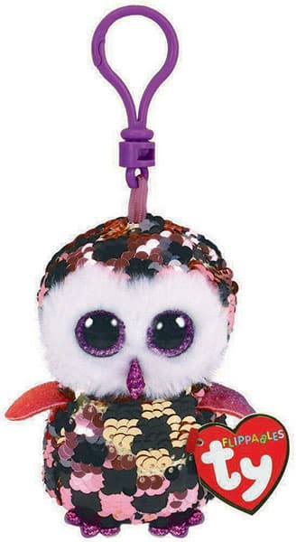 TY Beanie Boos Privezak Plišana igračka Svetlucava sova Checks 35309
