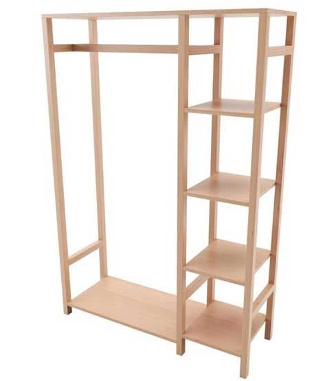 Otvoreni garderober sa policama bienWood BIE7027