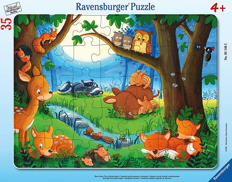 Ravensburger Puzzle 35 delova - Kada male životinje spavaju 05146