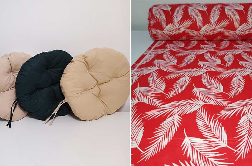 Okrugli jastuk sedalica za stolice 50 cm - Flora Red