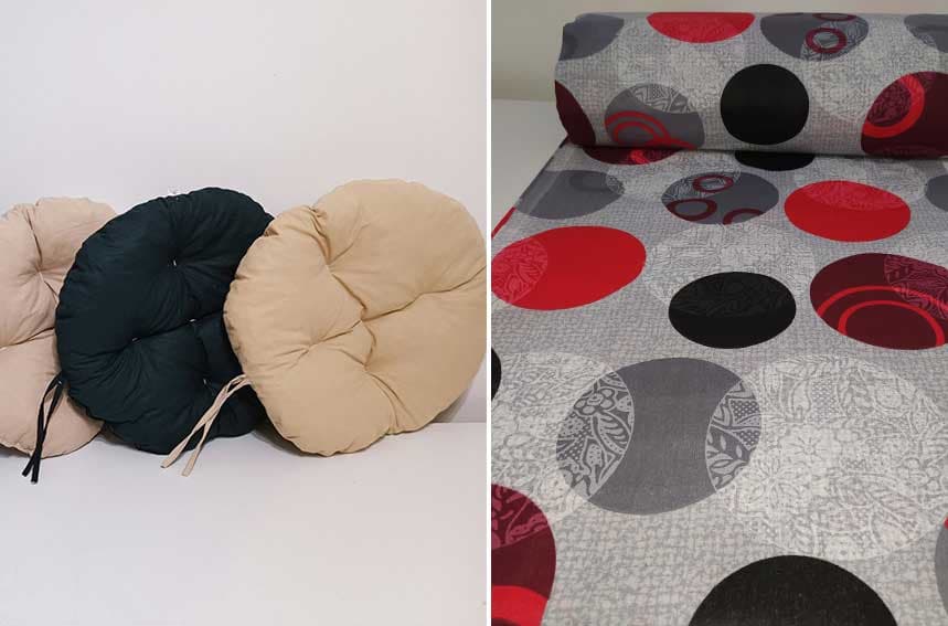 Okrugli jastuk sedalica za stolice 50 cm - Dotty Red