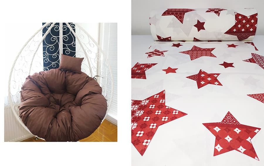 Jastuk Za Gnezdo Baštensku Ljuljašku 120 cm Red Stars