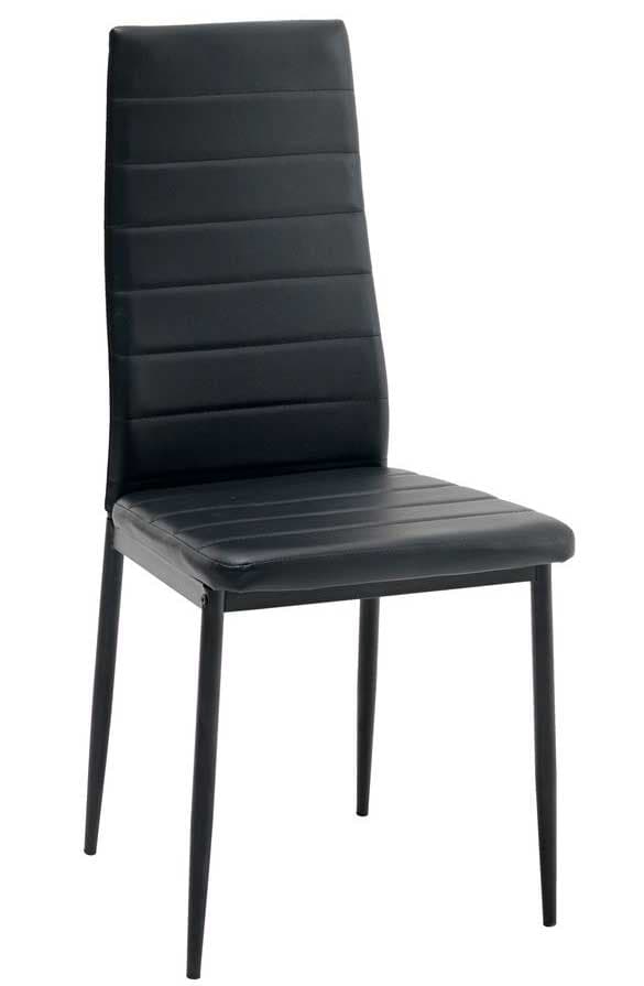 Trpezarijska stolica Devon veštačka koža crna
