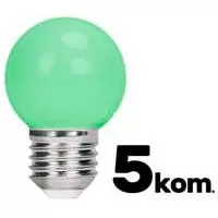 Kliknite za detalje - Pet LED sijalica Zelena 2W E27