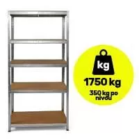 Kliknite za detalje - Metalna polica sa pet nivoa velike nosivosti 5x350kg 180x100x50cm