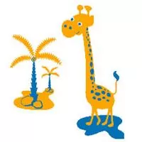 Kliknite za detalje - Zidni tatoo Mrs Giraffe D01 103x120cm 0071B5 FFA600