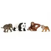 Kliknite za detalje - Schleich® Figure Divlje životinje Azijske životinje - Panda, orangutan, slon, tigar 42736