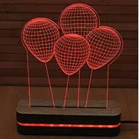 Kliknite za detalje - Black Cut 3D Noćna LED lampa Red Baloons B001RED