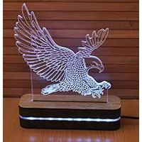 Kliknite za detalje - 3D LED Lampa u 8 boja Black Cut Eagle Multicolor