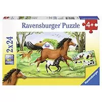 Kliknite za detalje - Ravensburger puzzle Dečije puzle - 2x24 - Životinje - Konji - World of Horses  2x24 dela RA08882