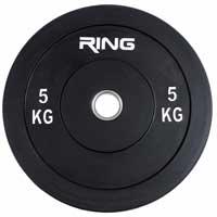 Olimpijski teg za šipku bumper crni 1x5kg Ring PL37-5