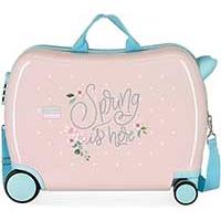 Kliknite za detalje - Dečiji putni kofer za vožnju Roll Road Spring is here pink 40898