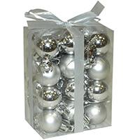 Kliknite za detalje - Novogodišnji ukrasi za jelku 24 kuglice srebrne