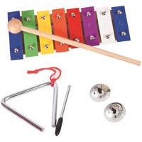 Kliknite za detalje - Set dečijih instrumenata - metalofon, triangl i činele PK09