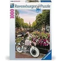 Kliknite za detalje - Puzzle 1000 delova Amsterdam - bicikl i cveće Ravensburger 17596