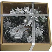 Kliknite za detalje - Ukras za vrata - božićni venac 30 cm srebrni