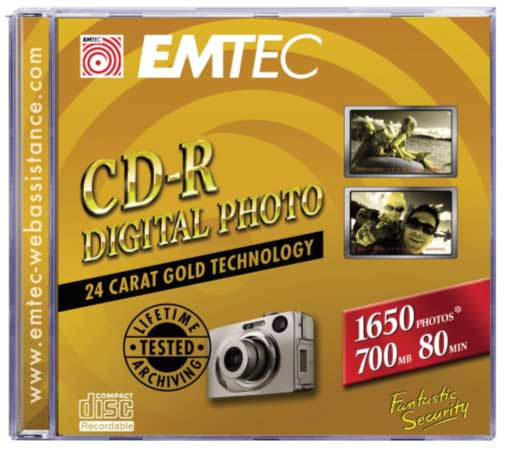 EMTEC CD-R PhotoGold - 10 kom - za doživotni backUp vrednih fotografija i podataka sa računara - thumbnail 0