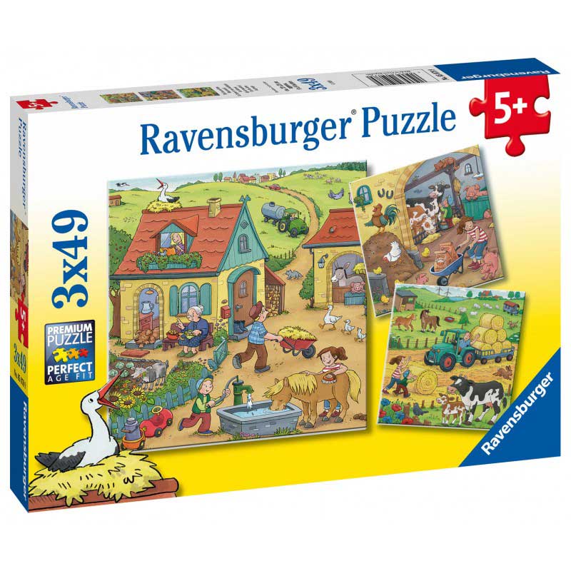Puzzle 3x49 delova Na farmi Ravensburger 05078 - thumbnail 0