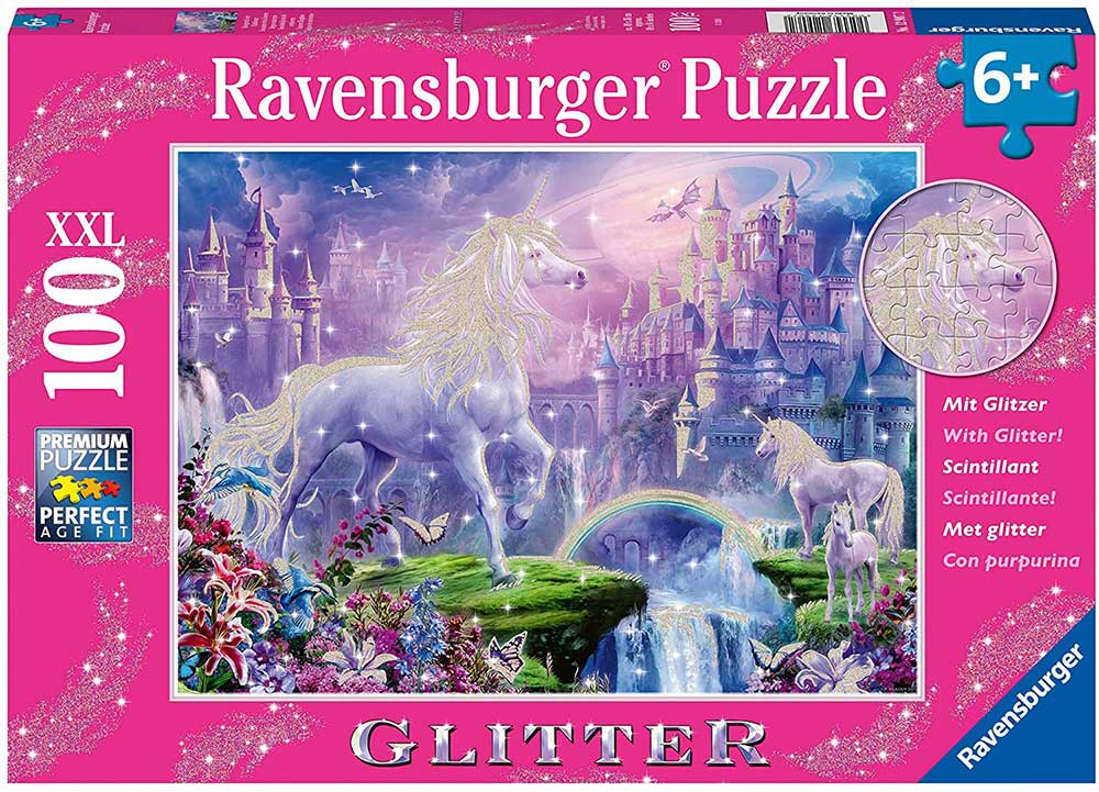 Glitter Puzzle 100 XXL delova Kraljevstvo jednoroga Ravensburger 12907 - thumbnail 0