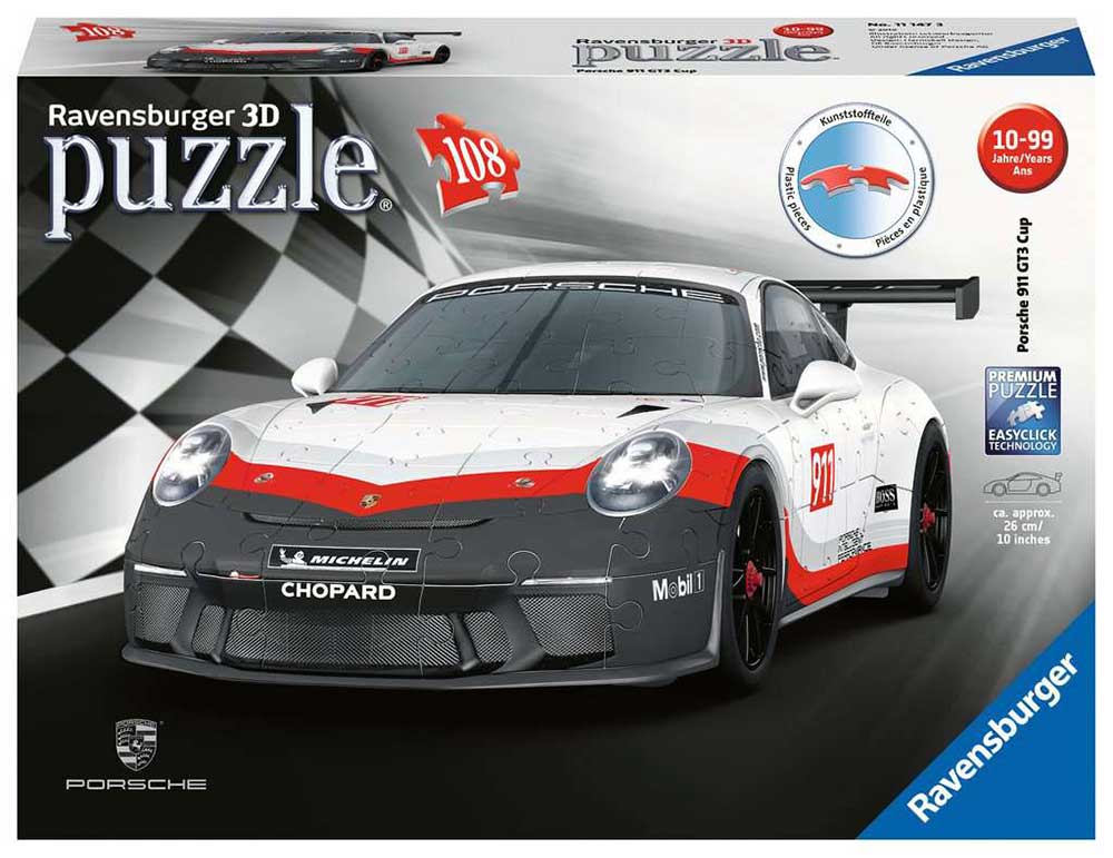 RAVENSBURGER 3D puzzle Automobil Porsche 911 GT3 Cup RA11147 - thumbnail 0