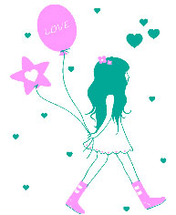 Zidni tatoo Girl With Baloons D06 90x120cm 00A896 FF99FF - thumbnail 1